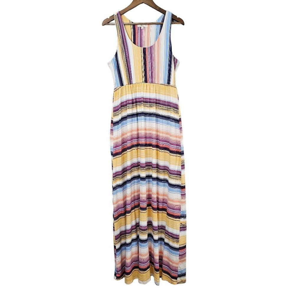 Andree by Unit Multicolor Striped Sleeveless‎ Womens M Maxi Dress Vacation Beach